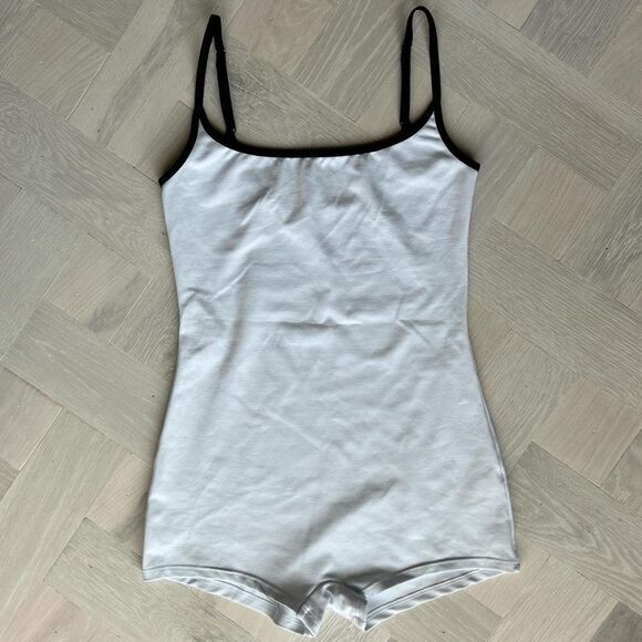 Free People NWT Basique Boyshort Onesie in black and white size M - Picture 4 of 5